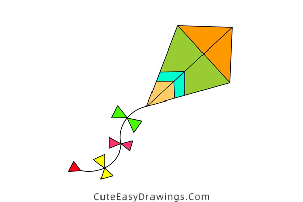 how to draw a kite - www.cuteeasydrawings.com