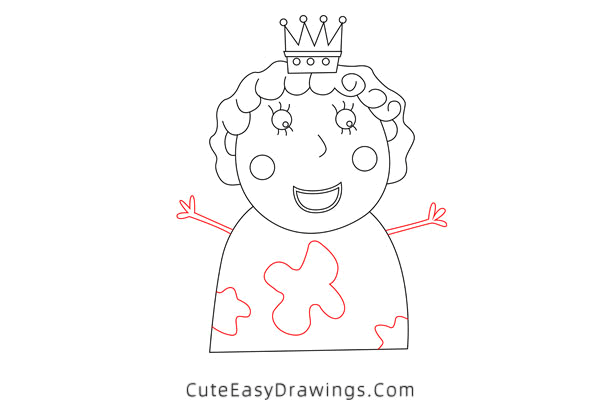 how to draw the queen from peppa pig - www.cuteeasydrawings.com