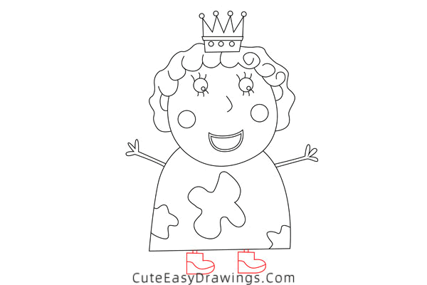 how to draw the queen from peppa pig - www.cuteeasydrawings.com