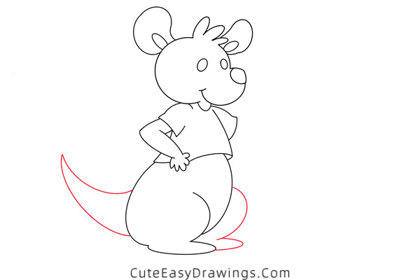 how to draw a kangaroo - www.cuteeasydrawings.com