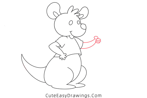 how to draw a kangaroo - www.cuteeasydrawings.com