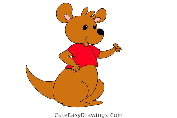 how to draw a kangaroo - www.cuteeasydrawings.com