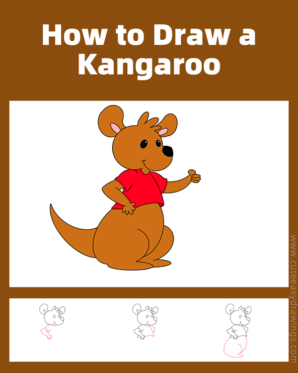 how to draw a kangaroo - www.cuteeasydrawings.com