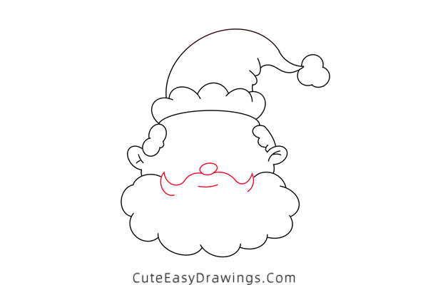 how to draw santa claus face - www.cuteeasydrawings.com