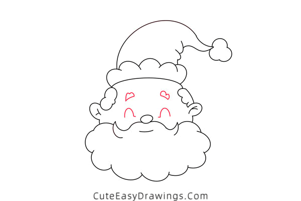 how to draw santa claus face - www.cuteeasydrawings.com