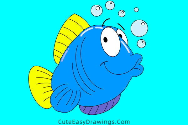 how to draw a tropical fish - www.cuteeasydrawings.com