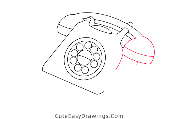 how to draw a telephone - www.cuteeasydrawings.com