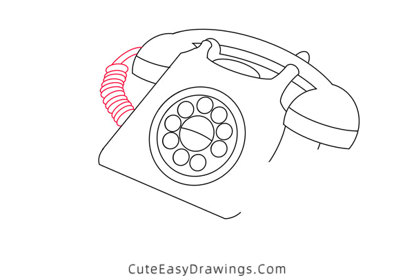 how to draw a telephone - www.cuteeasydrawings.com