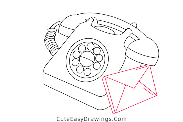 how to draw a telephone - www.cuteeasydrawings.com