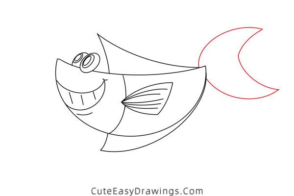 how to draw a sea fish - www.cuteeasydrawings.com