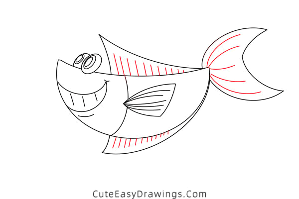 how to draw a sea fish - www.cuteeasydrawings.com