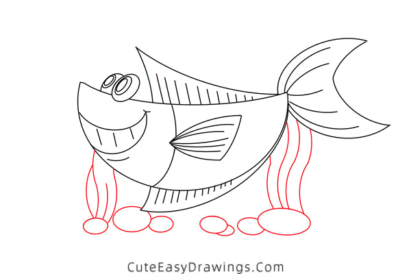 how to draw a sea fish - www.cuteeasydrawings.com