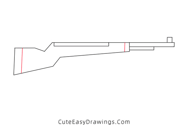 how to draw a rifle - www.cuteeasydrawings.com