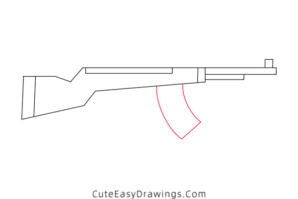 how to draw a rifle - www.cuteeasydrawings.com