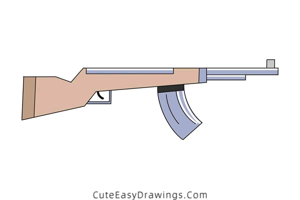 how to draw a rifle - www.cuteeasydrawings.com