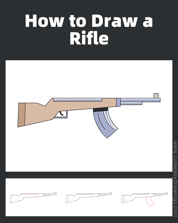 how to draw a rifle - www.cuteeasydrawings.com