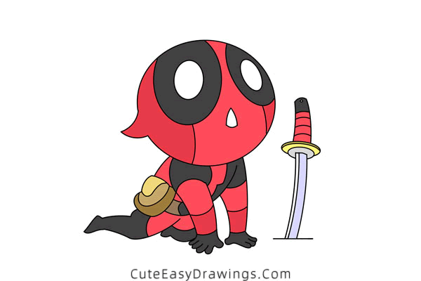 how to draw deadpool - www.cuteeasydrawings.com