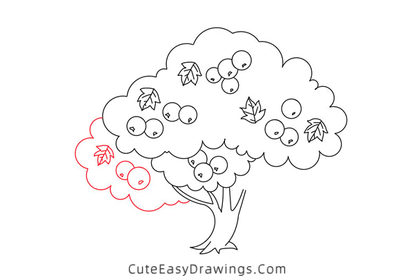 how to draw a fruit tree - www.cuteeasydrawings.com