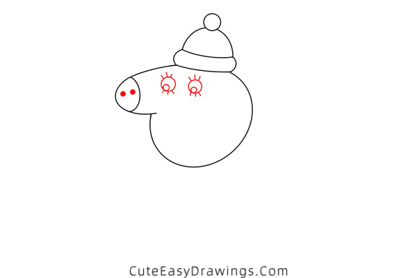 how to draw mummy pig from peppa pig - www.cuteeasydrawings.com