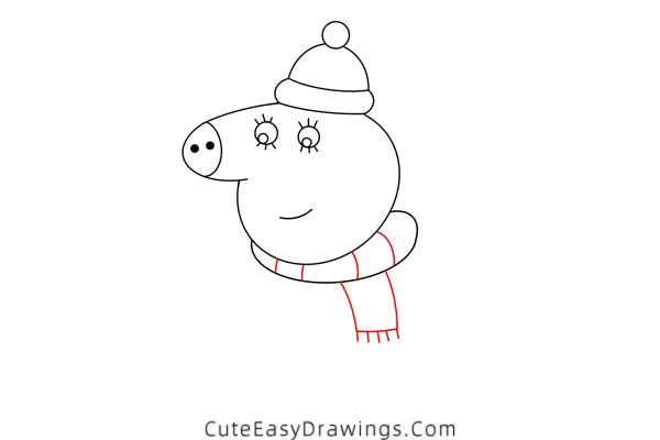 how to draw mummy pig from peppa pig - www.cuteeasydrawings.com