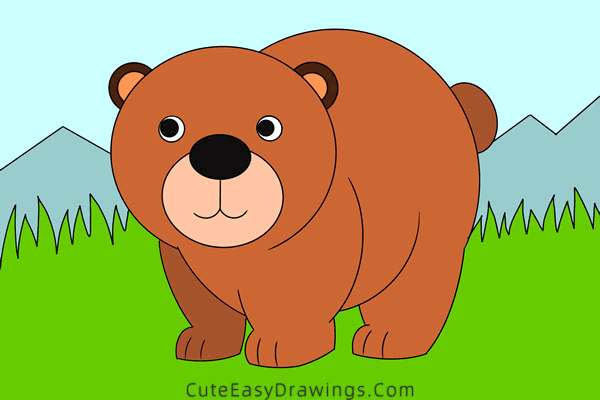 how to draw a bear - www.cuteeasydrawings.com