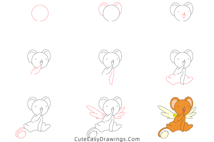 how to draw cerberus from cardcaptor sakura - www.cuteeasydrawings.com