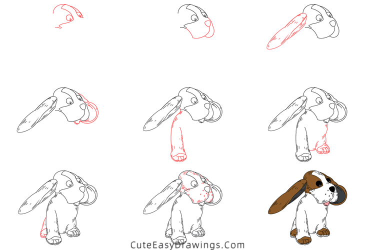 how to draw a puppy easy - www.cuteeasydrawings.com