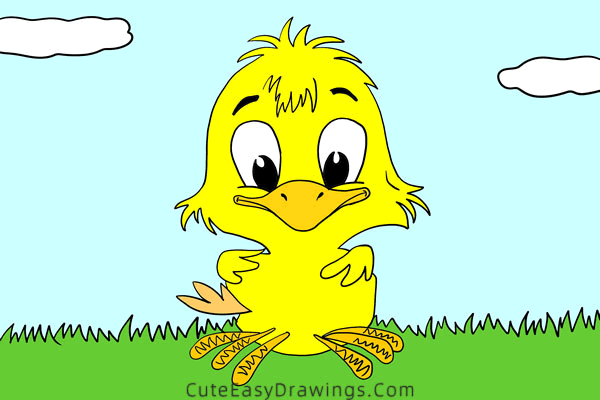 how to draw a baby chick - www.cuteeasydrawings.com