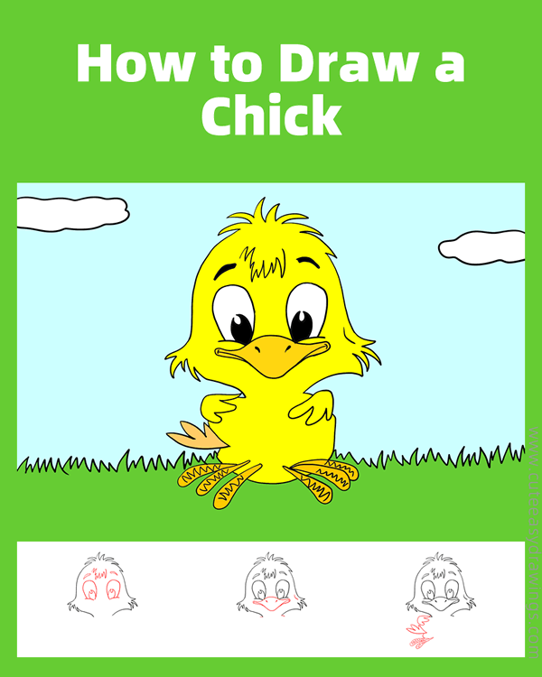 how to draw a baby chick - www.cuteeasydrawings.com