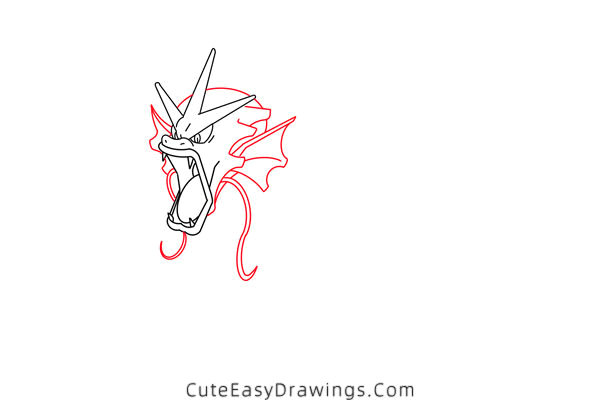 how to draw gyarados from pokemon - www.cuteeasydrawings.com