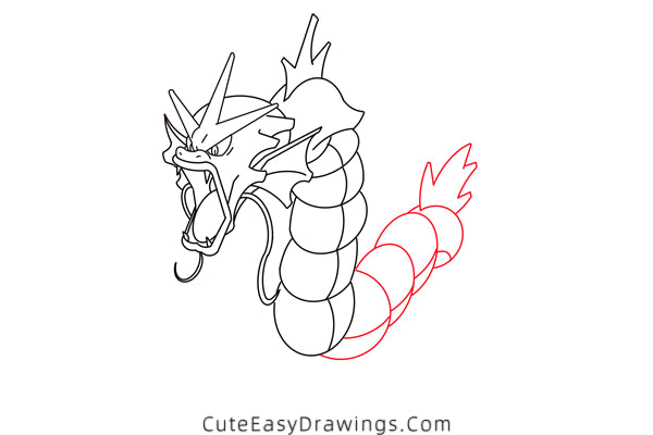 how to draw gyarados from pokemon - www.cuteeasydrawings.com