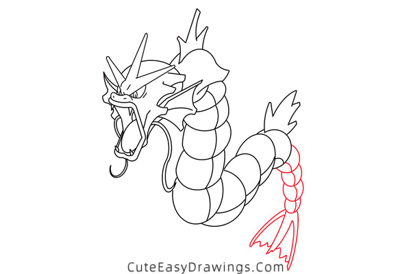 how to draw gyarados from pokemon - www.cuteeasydrawings.com