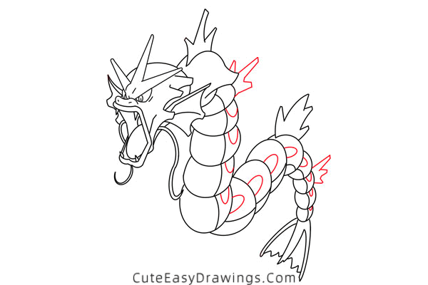 how to draw gyarados from pokemon - www.cuteeasydrawings.com