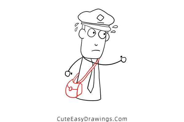 how to draw a postman - www.cuteeasydrawings.com