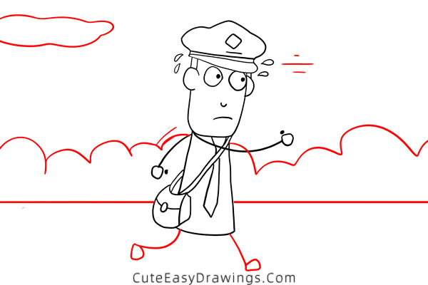 how to draw a postman - www.cuteeasydrawings.com