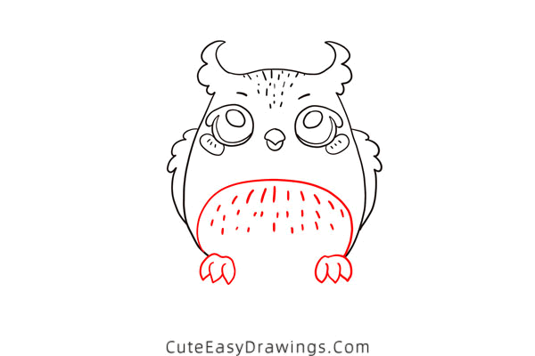 how to draw an owl - www.cuteeasydrawings.com