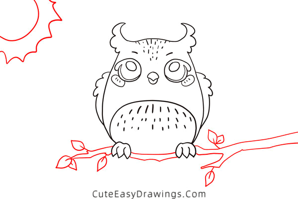 how to draw an owl - www.cuteeasydrawings.com