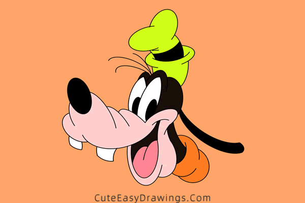 how to draw goofy face - www.cuteeasydrawings.com