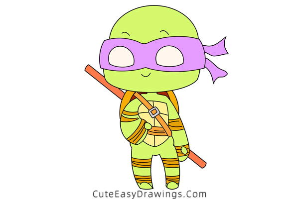 how to draw donatello from teenage mutant ninja turtles - www.cuteeasydrawings.com