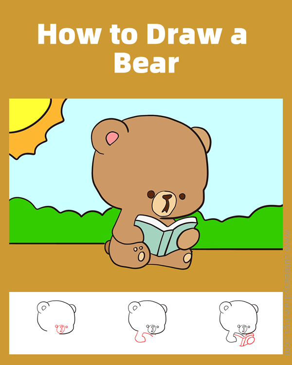 how to draw a baby bear - www.cuteeasydrawings.com