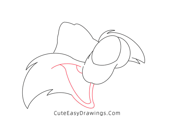 how to draw sylvester face - www.cuteeasydrawings.com