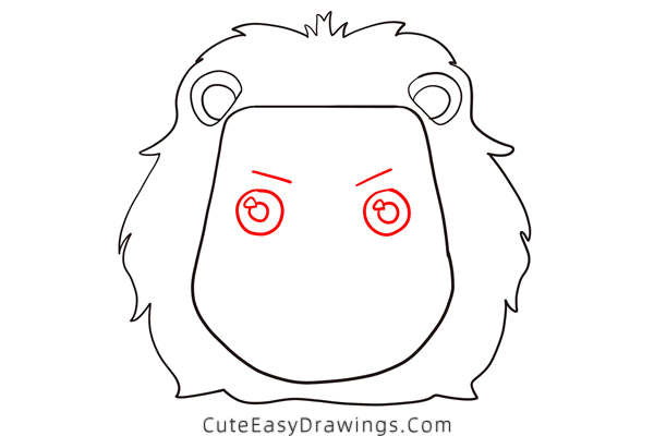 how to draw a lion face - www.cuteeasydrawings.com