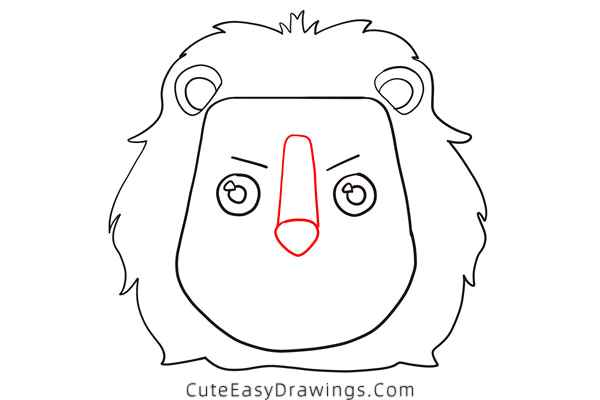 how to draw a lion face - www.cuteeasydrawings.com