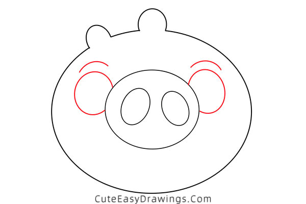 how to draw pig from angry birds - www.cuteeasydrawings.com