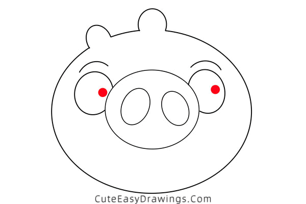 how to draw pig from angry birds - www.cuteeasydrawings.com