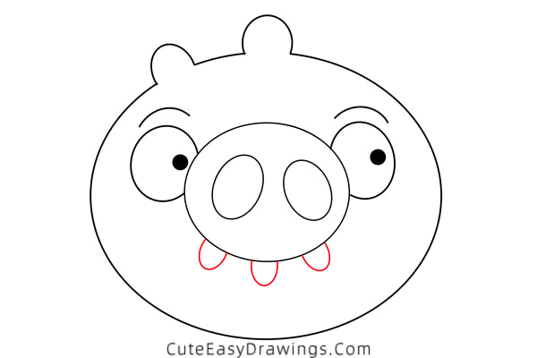 how to draw pig from angry birds - www.cuteeasydrawings.com