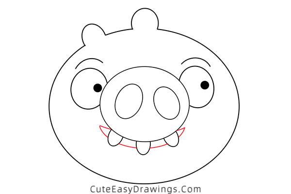 how to draw pig from angry birds - www.cuteeasydrawings.com