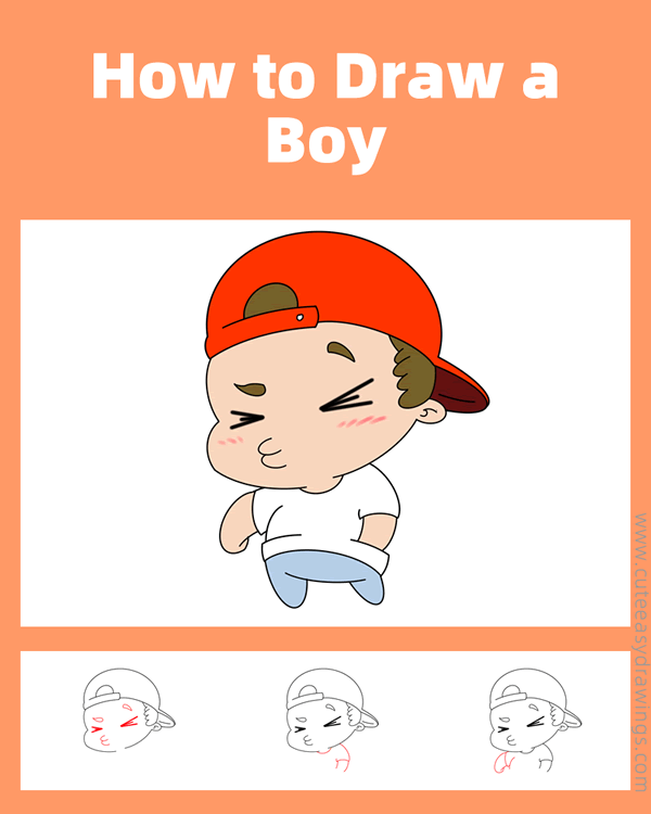 how to draw a cute boy - www.cuteeasydrawings.com