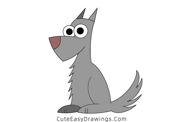 how to draw a wolf easy - www.cuteeasydrawings.com