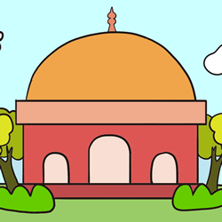 How to Draw a Mosque Easy Step by Step